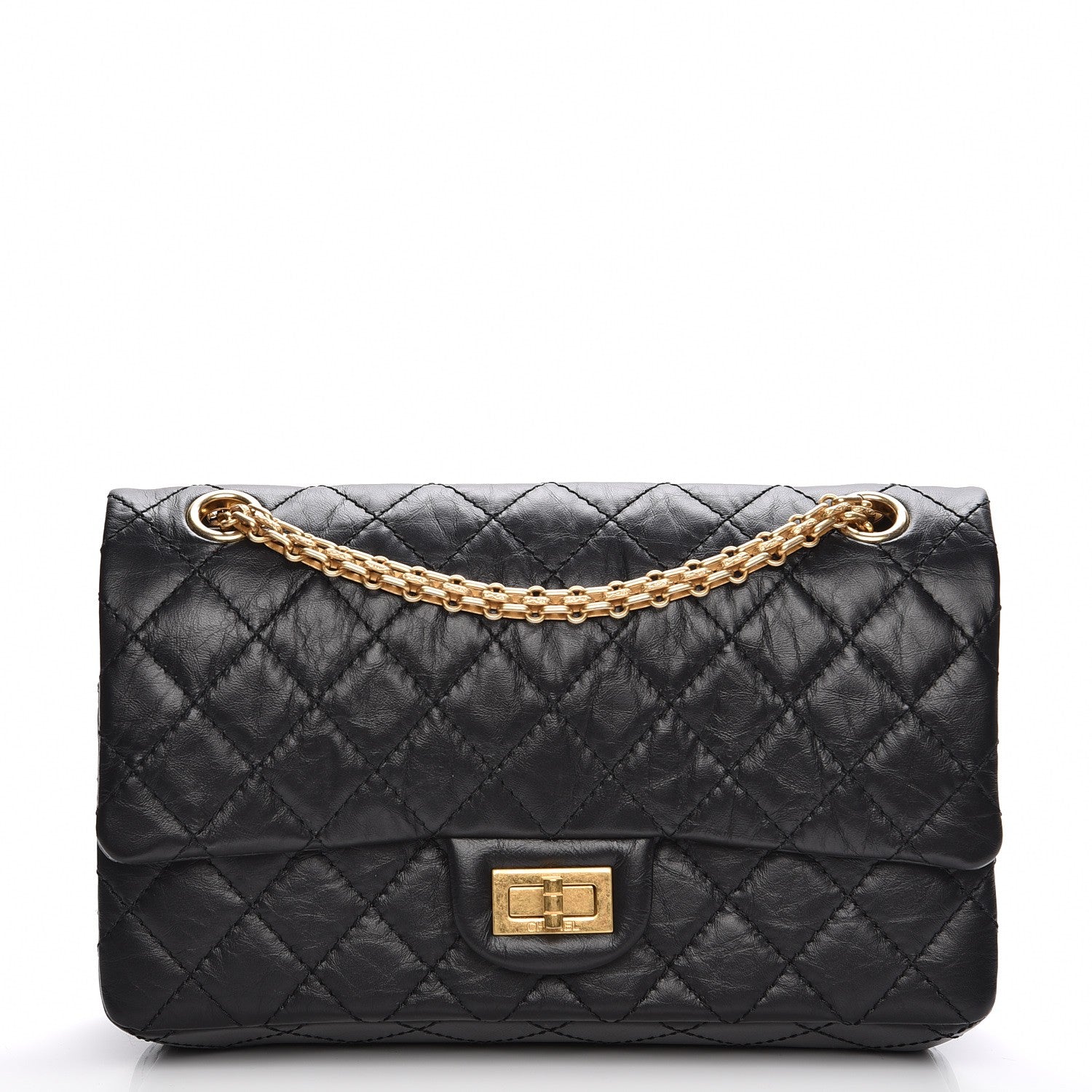 Chanel Aged Calfskin Quilted 2.55 Reissue 225 Flap Black 1 of 8