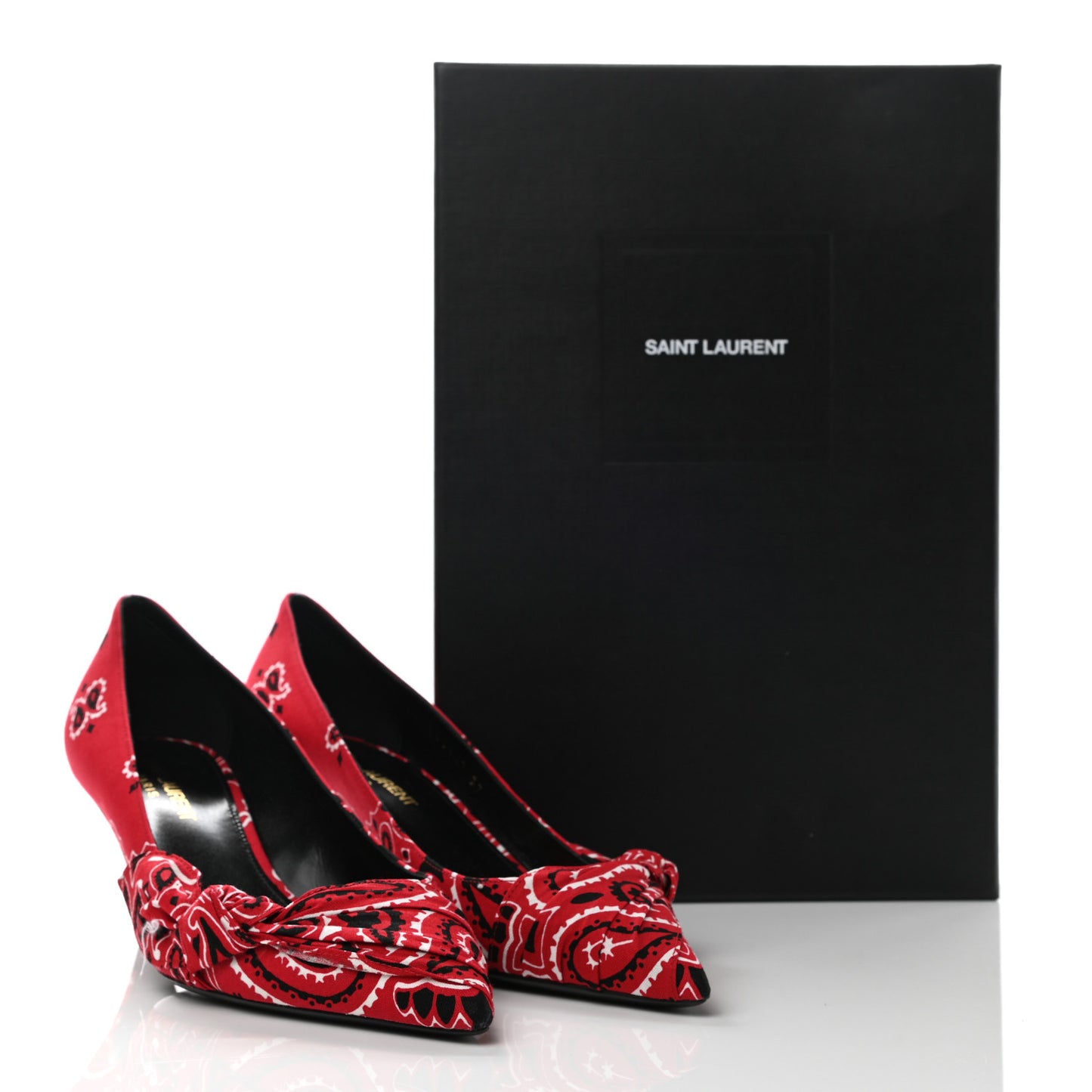 Bandana Charlotte Kitten Heel Pumps 37 Red
