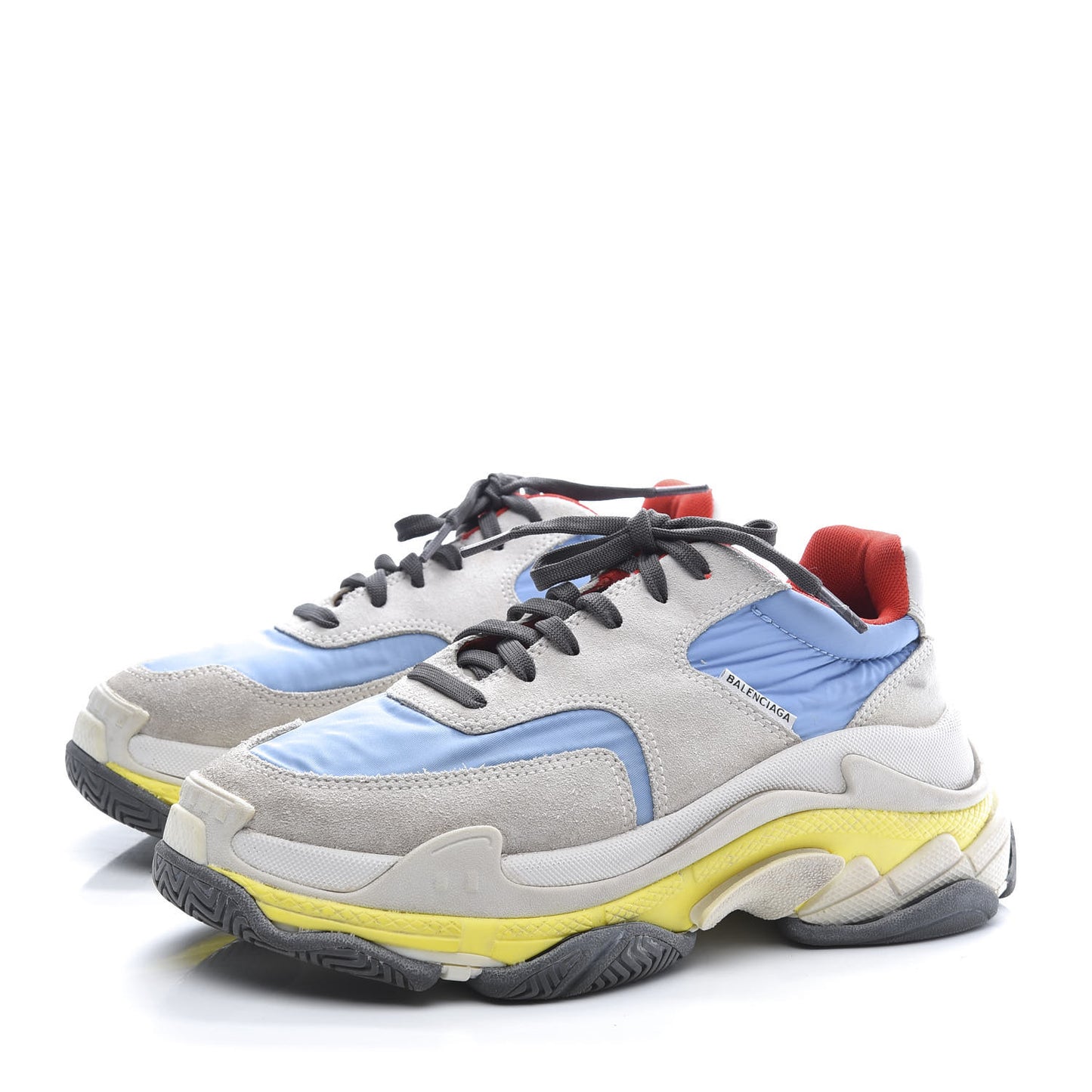 Nylon Suede Womens Triple S 2.0 Sneakers 37 Gris Bleu Rouge