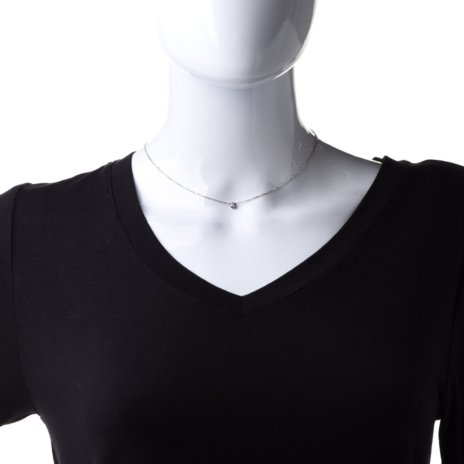 Cartier 18K White Gold Diamond SM D'Amour Pendant Necklace 2 of 8