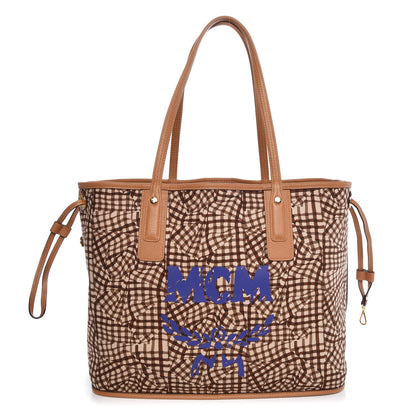 MCM Visetos Medium Liz Reversible Shopper Tote Cognac 5 of 10