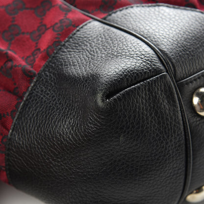 Gucci Monogram Full Moon Tote Red Black 12 of 14
