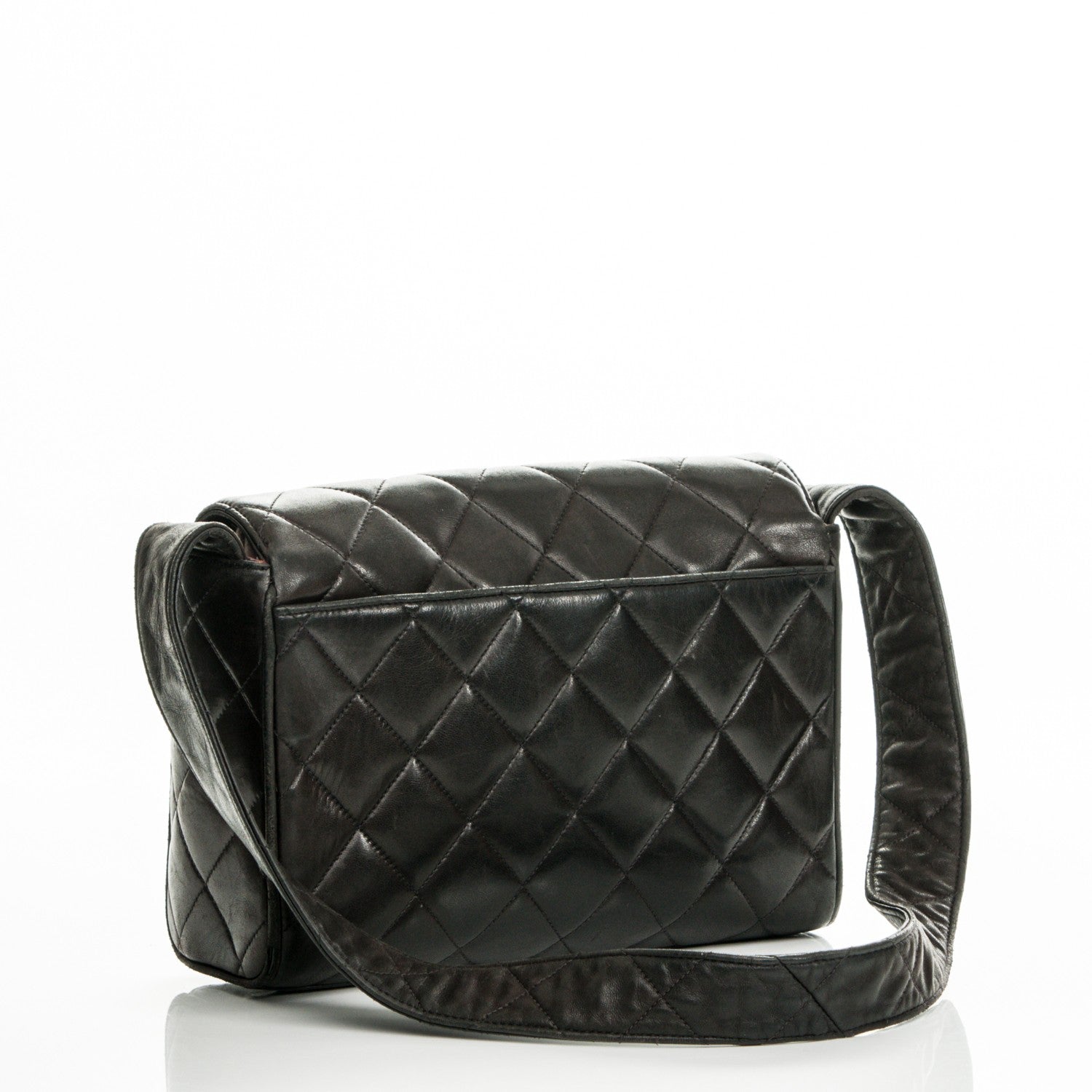 Chanel Lambskin Quilted CC Flap Shoulder Bag Dark Brown 3 of 8