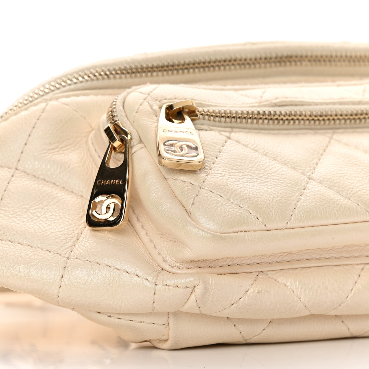 Calfskin Quilted All About Waist Belt Bag Light Beige