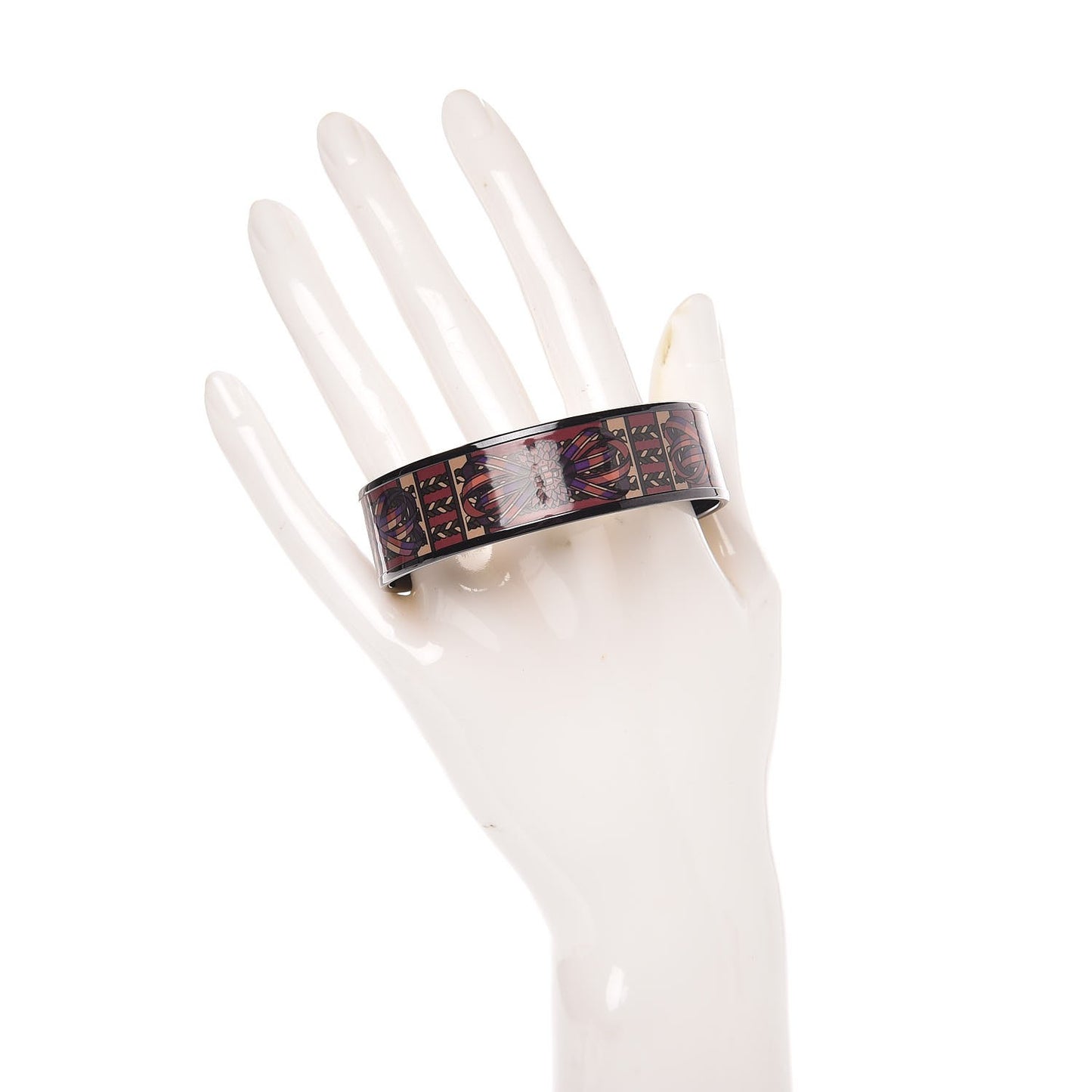 Enamel Printed Rubans de Cheval Wide Bracelet 65 Surteint