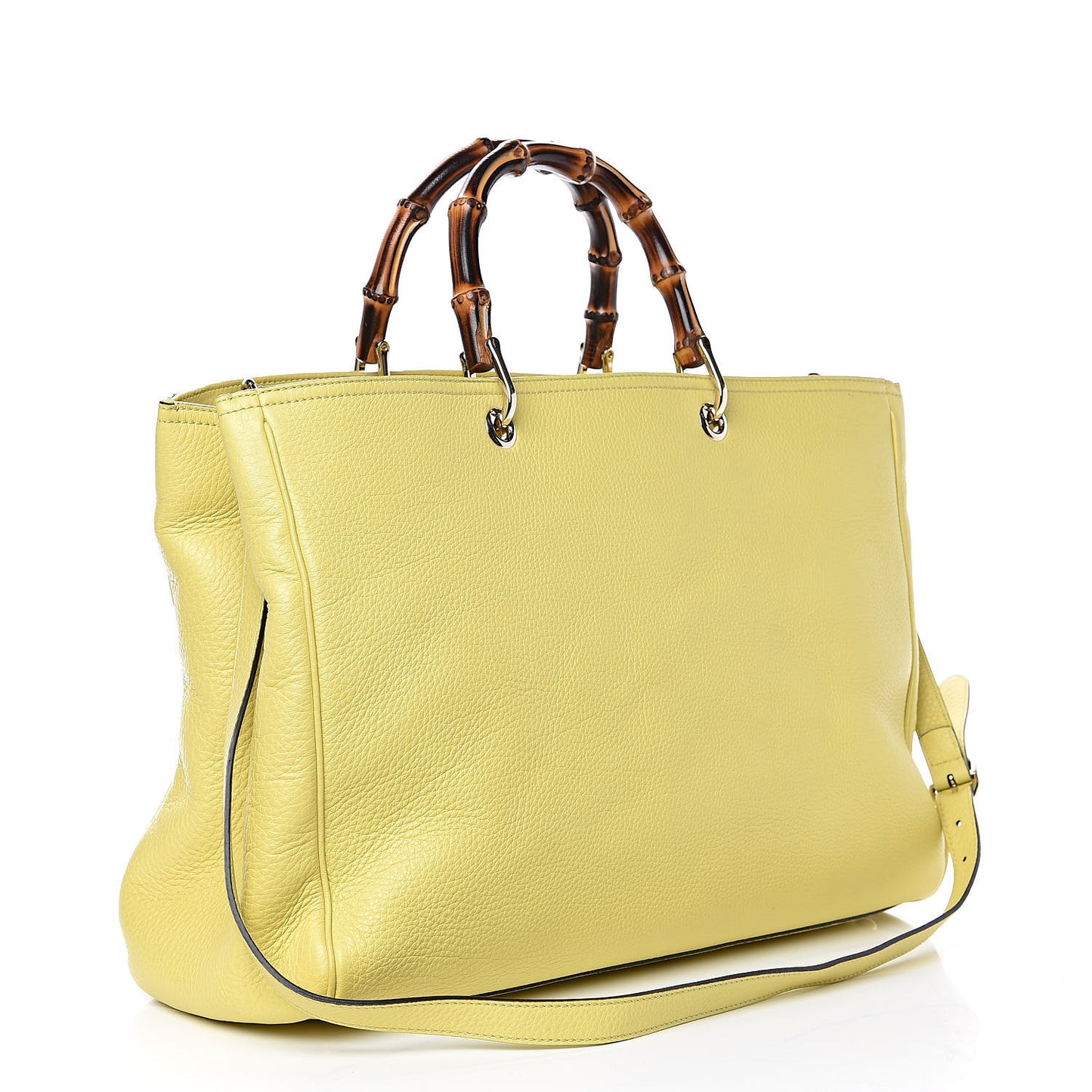 Calfskin Large Bamboo Shopper Tote Citrus
