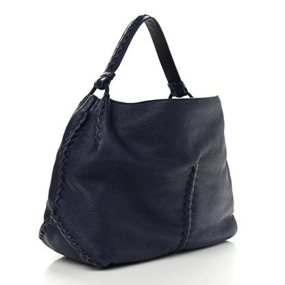 Bottega Veneta Washed Cervo Deerskin Hobo Denim 3 of 9