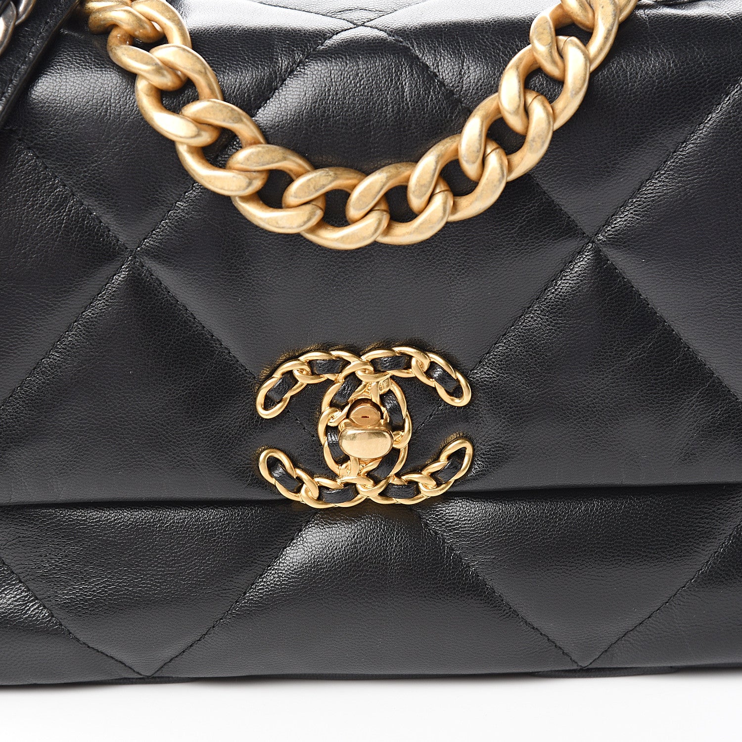 Chanel Lambskin Quilted Medium 19 Flap Black 9 of 10