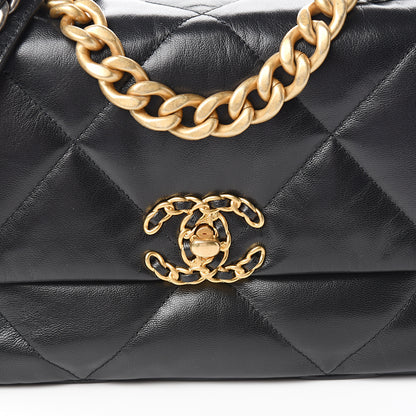 Chanel Lambskin Quilted Medium 19 Flap Black 9 of 10