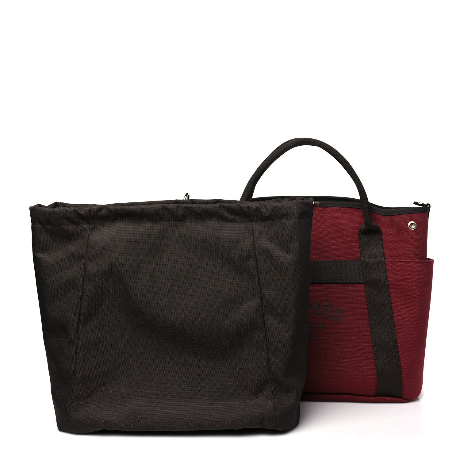 Hermes Canvas The Grooming Bag Rouge H Chocolat 3 of 12