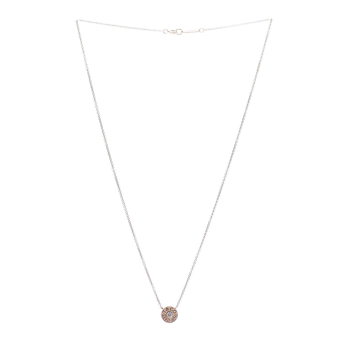 18K Rose Gold Diamond 1837 Circle Pendant Necklace