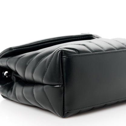 Saint Laurent Calfskin Y Quilted Monogram Monochrome Small Loulou Chain Satchel Black 10 of 12