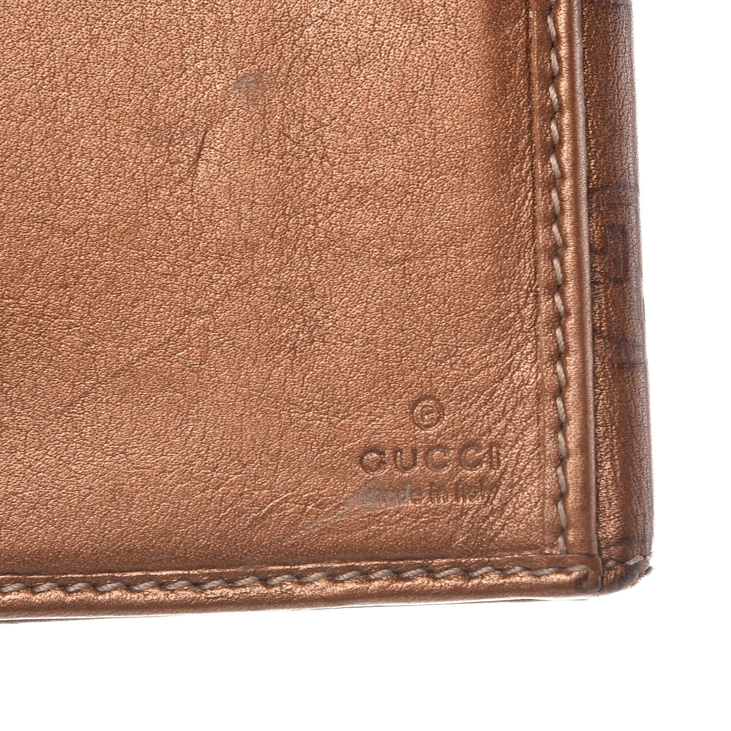Guccissima Continental Heart Wallet Bronze