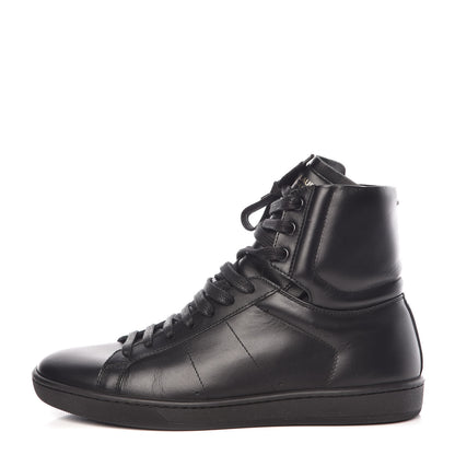 Saint Laurent Calfskin Mens Court Classic SL/01H High Top Sneakers 39 Black 1 of 9