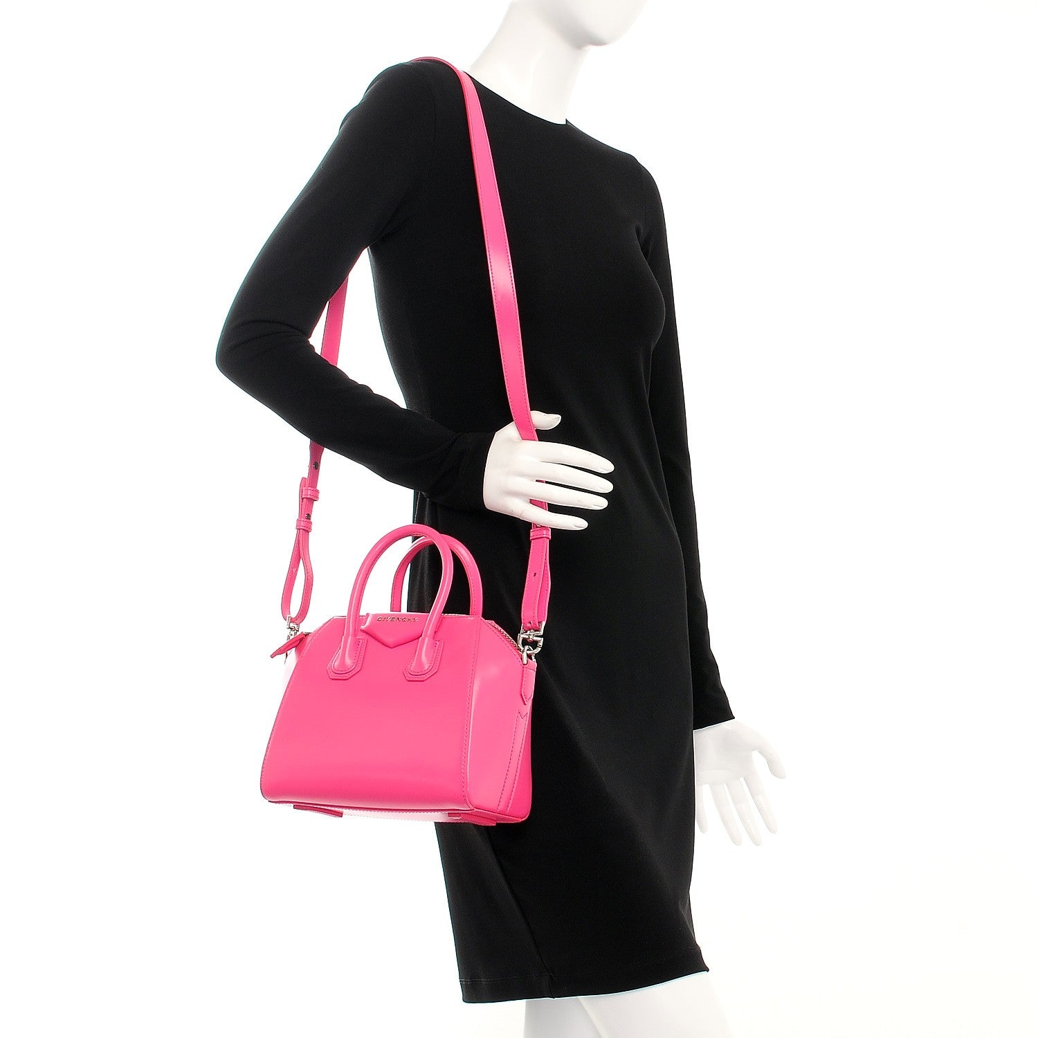 Givenchy Shiny Lord Calfskin Mini Antigona Shocking Pink 2 of 10