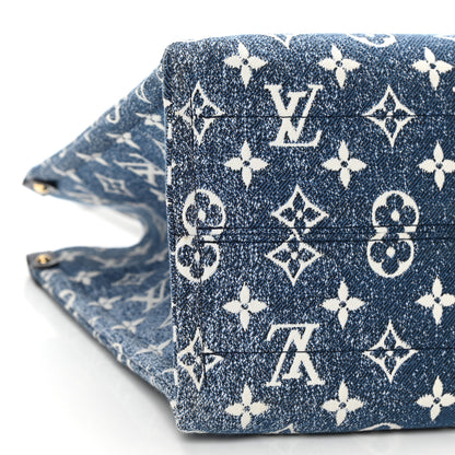 Louis Vuitton Monogram Jacquard Denim Onthego MM Bleu 7 of 8