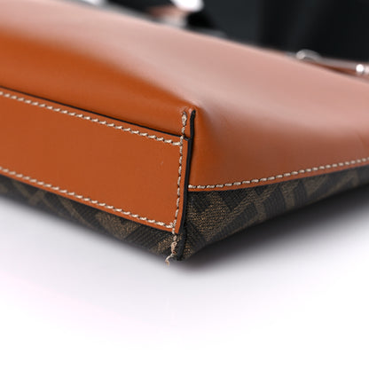 Fendi Glazed Fabric Vitello King FF 1974 Diagonal Medium East West Messenger Tobacco Moro Cuoio 8 of 10