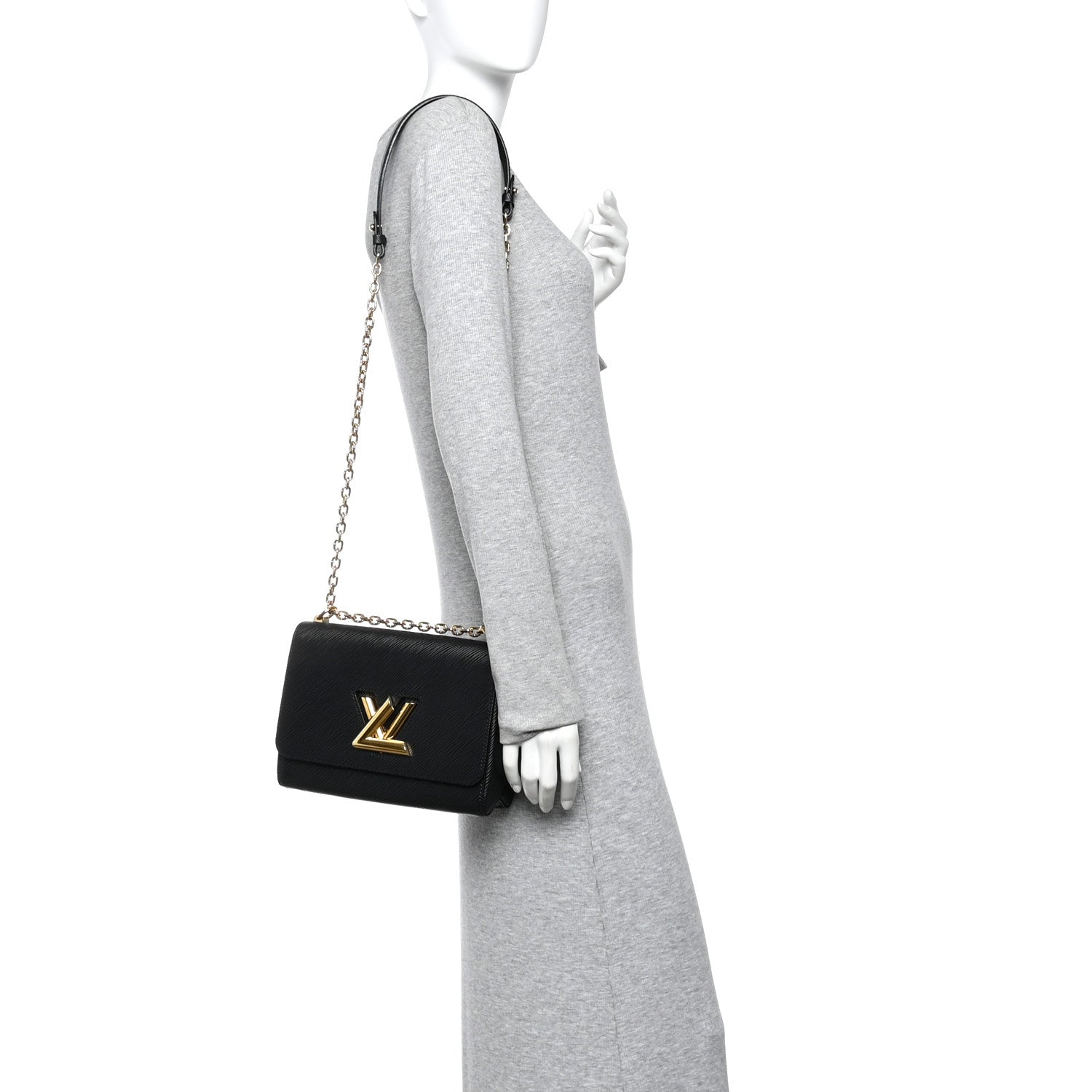 Louis Vuitton Epi Twist Shoulder Bag MM  Black 2 of 9