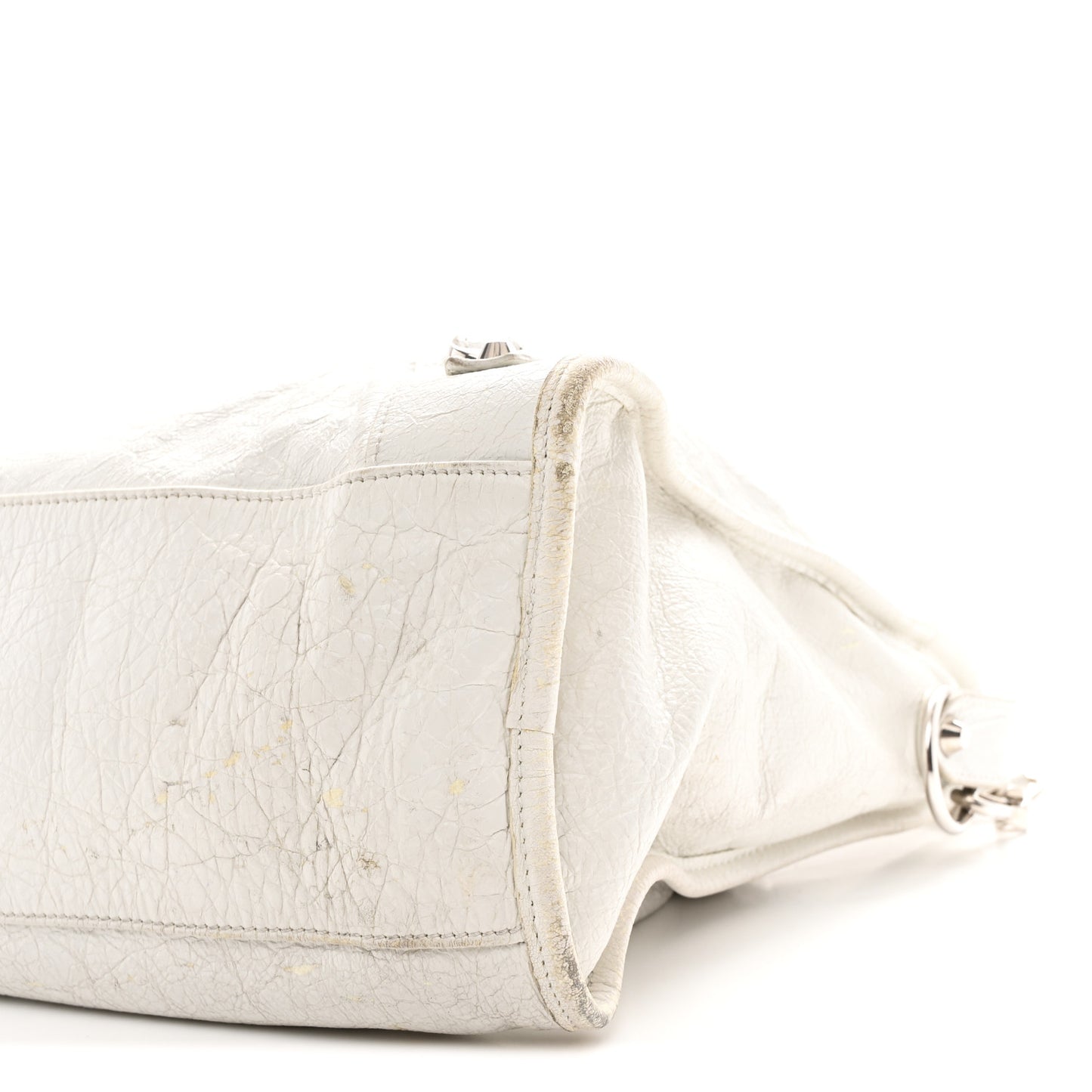 Agneau Arena Silver Hardware Medium Le City Optic White
