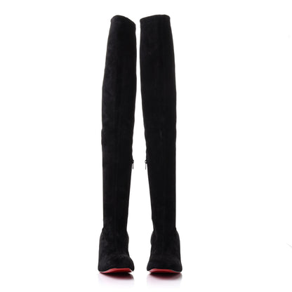 Christian Louboutin Veau Velours Spiked Study Stretch 55 Over The Knee Boots 41 Black 2 of 8