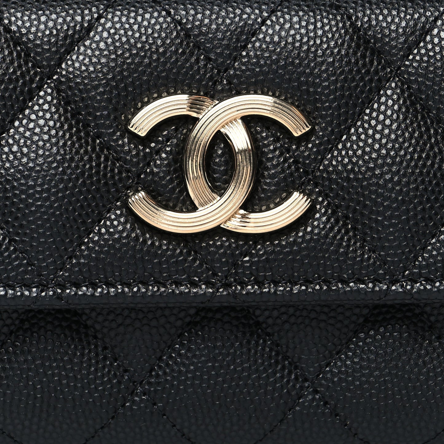 Caviar Quilted CC Racing Flag Flap Card Holder Black
