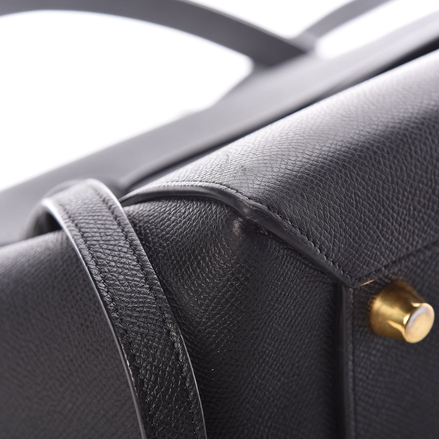 Grained Calfskin Mini Belt Bag Black