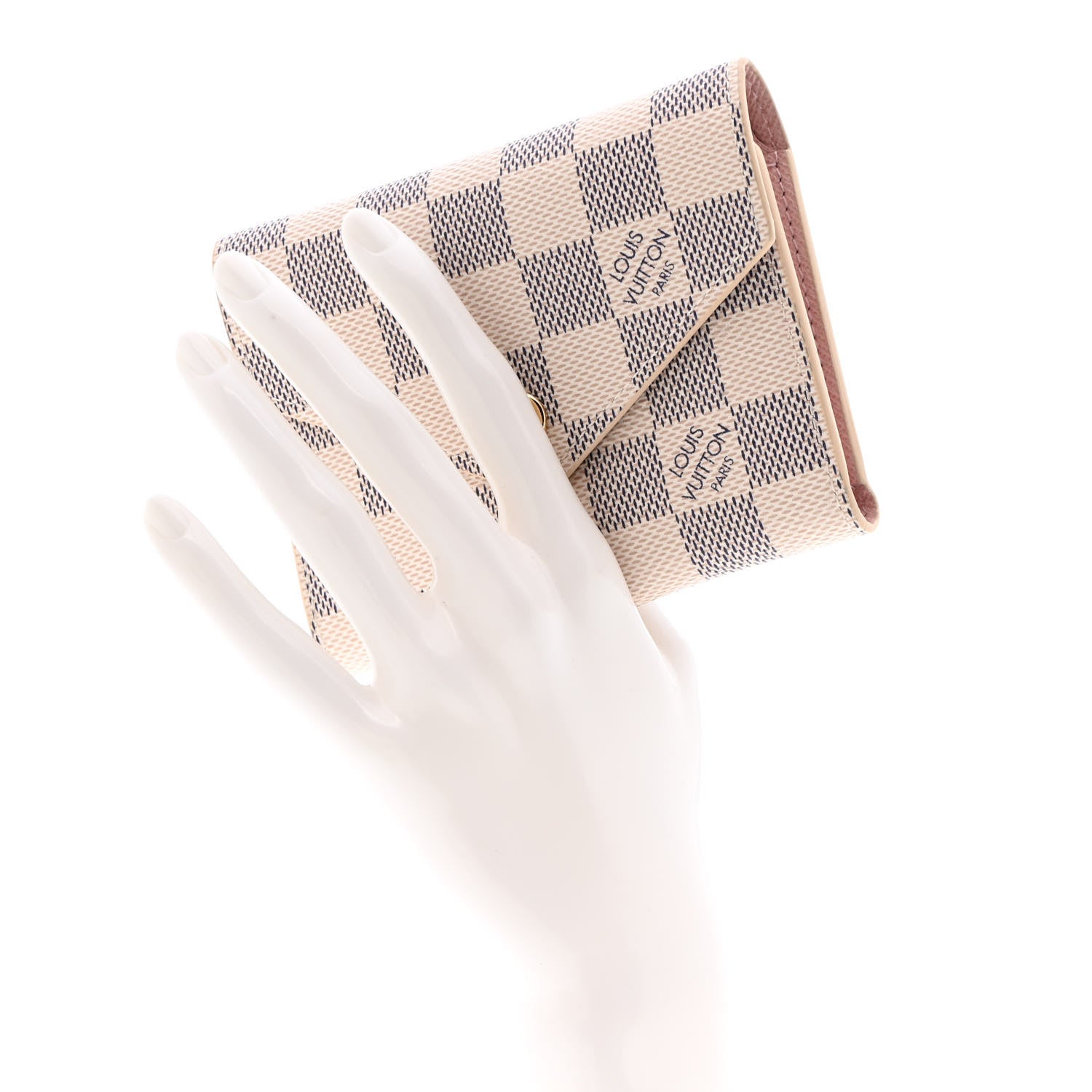 Louis Vuitton LOUIS VUITTON Damier Azur Victorine Wallet Rose Ballerine 2 of 6