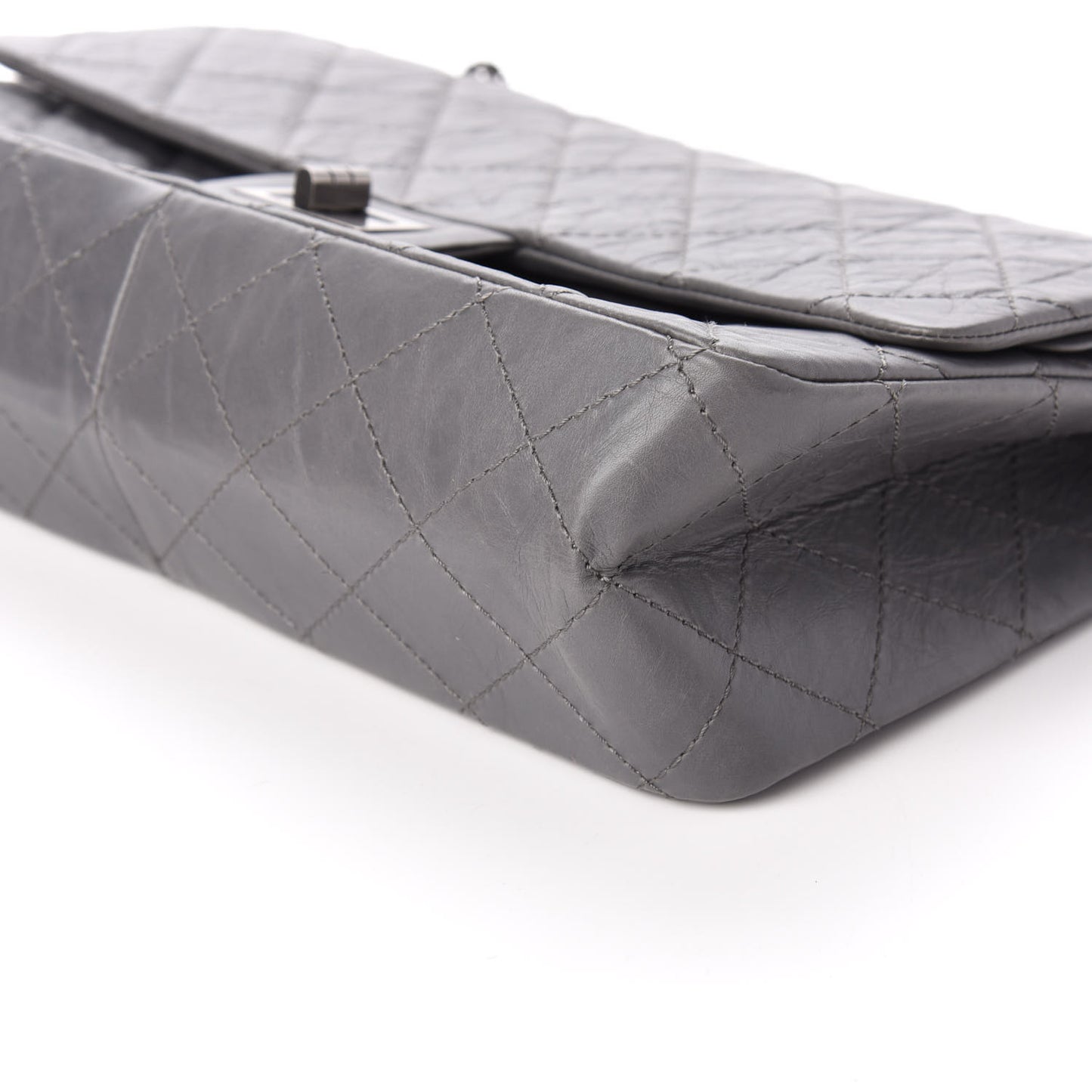 Aged Calfskin Quilted 2.55 Reissue 227 Flap Grey