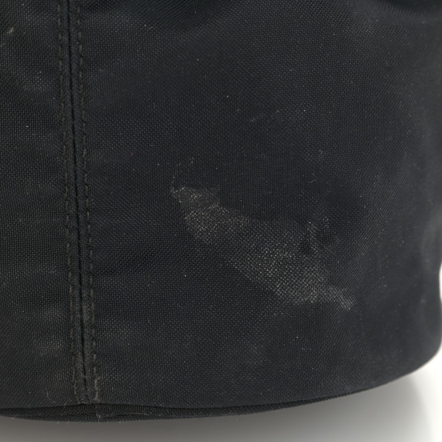 Recycled Sport Nylon Logo Embroidered Wheel Drawstring Bucket Bag XS Black