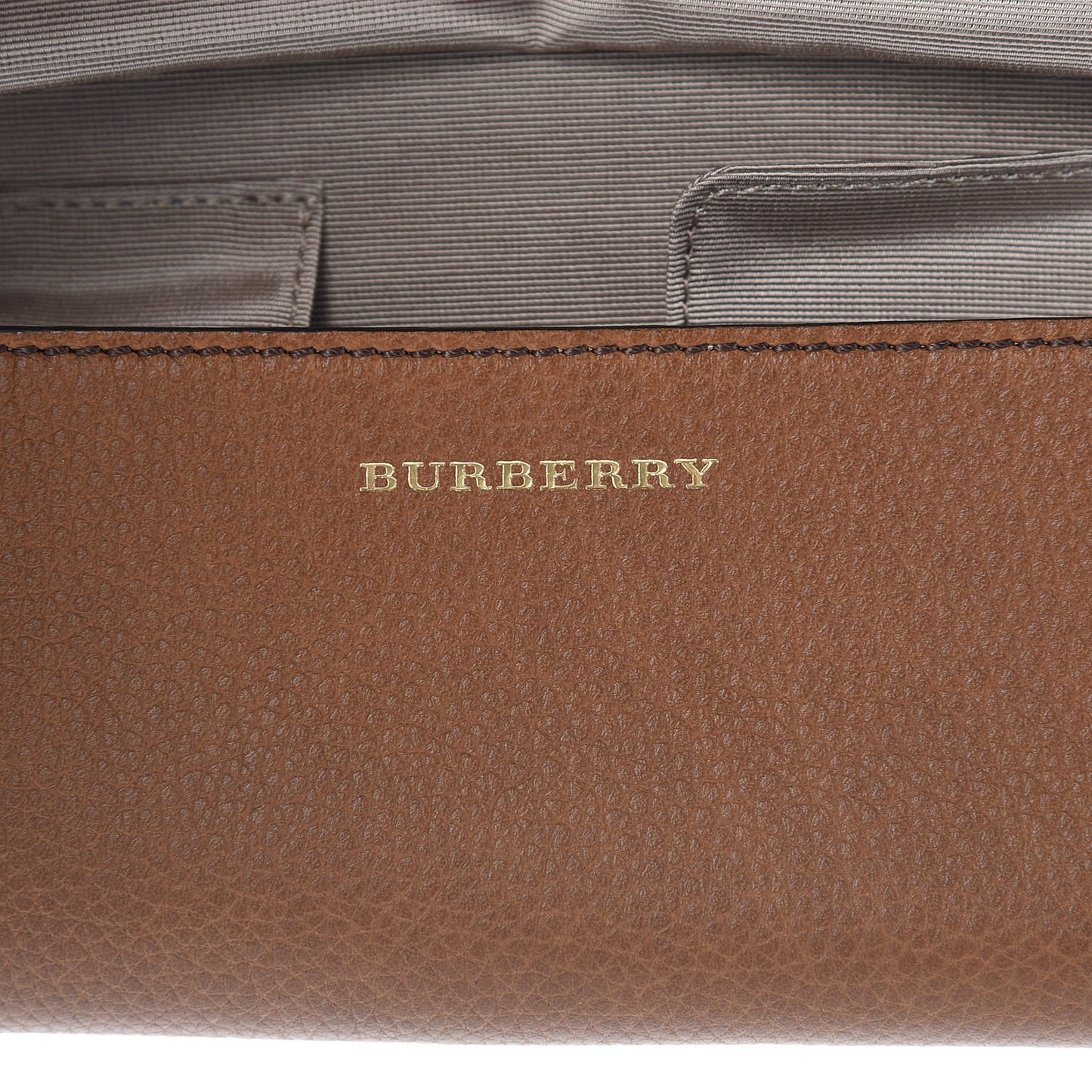 Grained Calfskin Brush Roll Tan