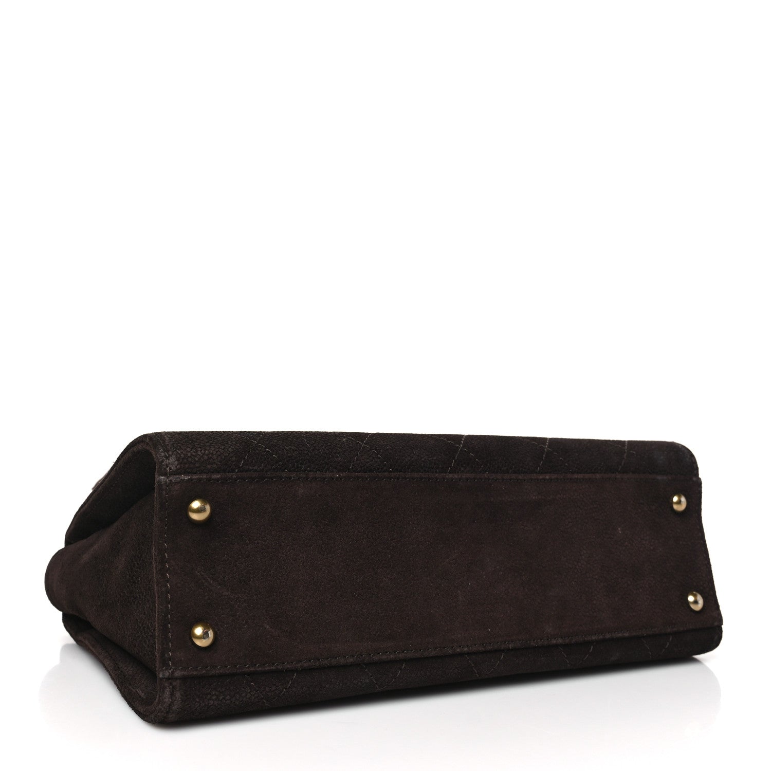 Chanel Suede Caviar Stitched CC Shoulder Bag Brown 4 of 12