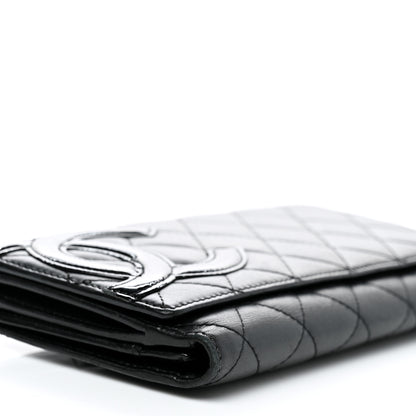 Chanel Calfskin Quilted Cambon Long Double Wallet Black 10 of 15