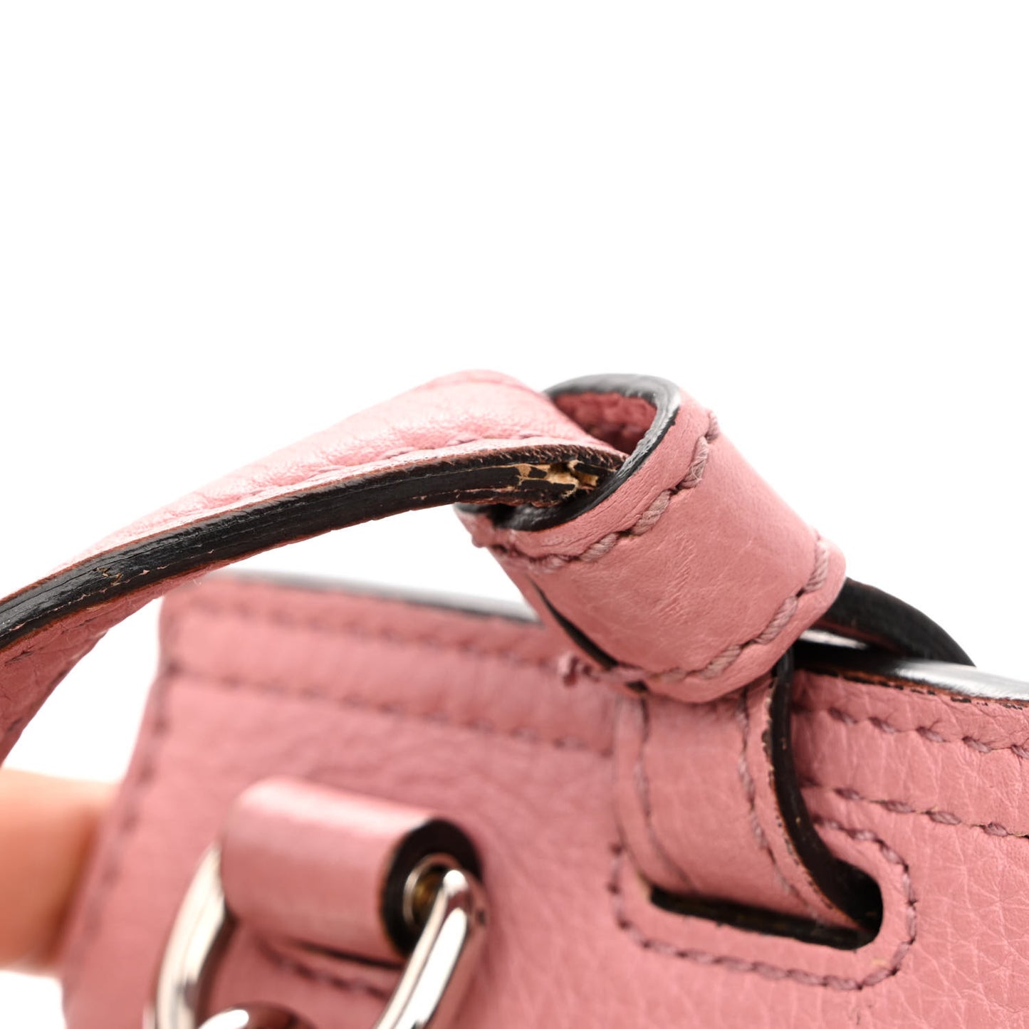 Cellarius Calfskin Small Bamboo Daily Top Handle Bag Carmine Rose