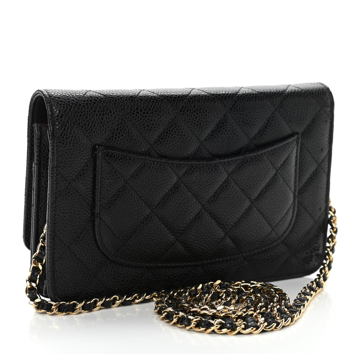 Caviar Quilted Wallet On Chain WOC Black