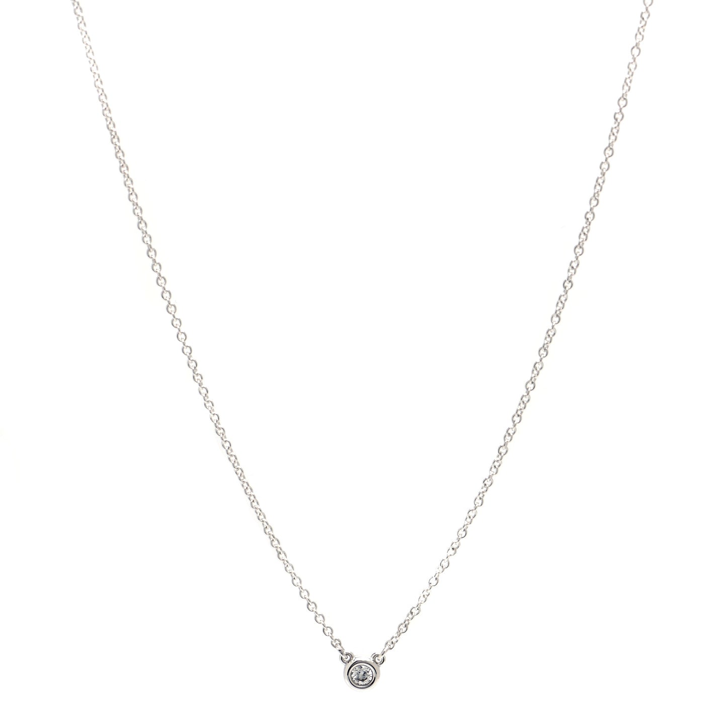Sterling Silver Diamond .05ct Elsa Peretti Diamonds by the Yard Pendant Necklace