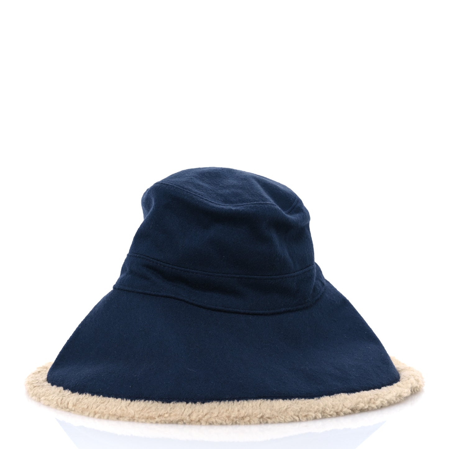 Wool Shearling GG Bucket Hat Navy