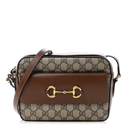 Gucci GG Supreme Monogram Small Horsebit 1955 Shoulder Bag Beige Brown Sugar 1 of 9