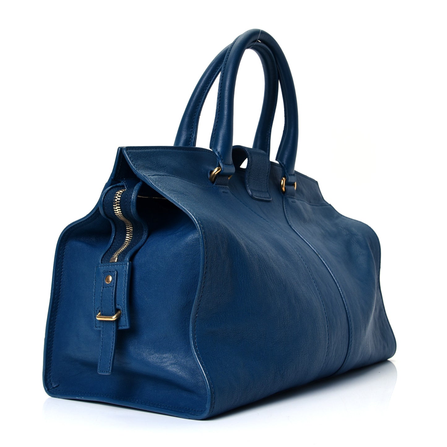 Calfskin Medium Classic Y Cabas Peacock Blue