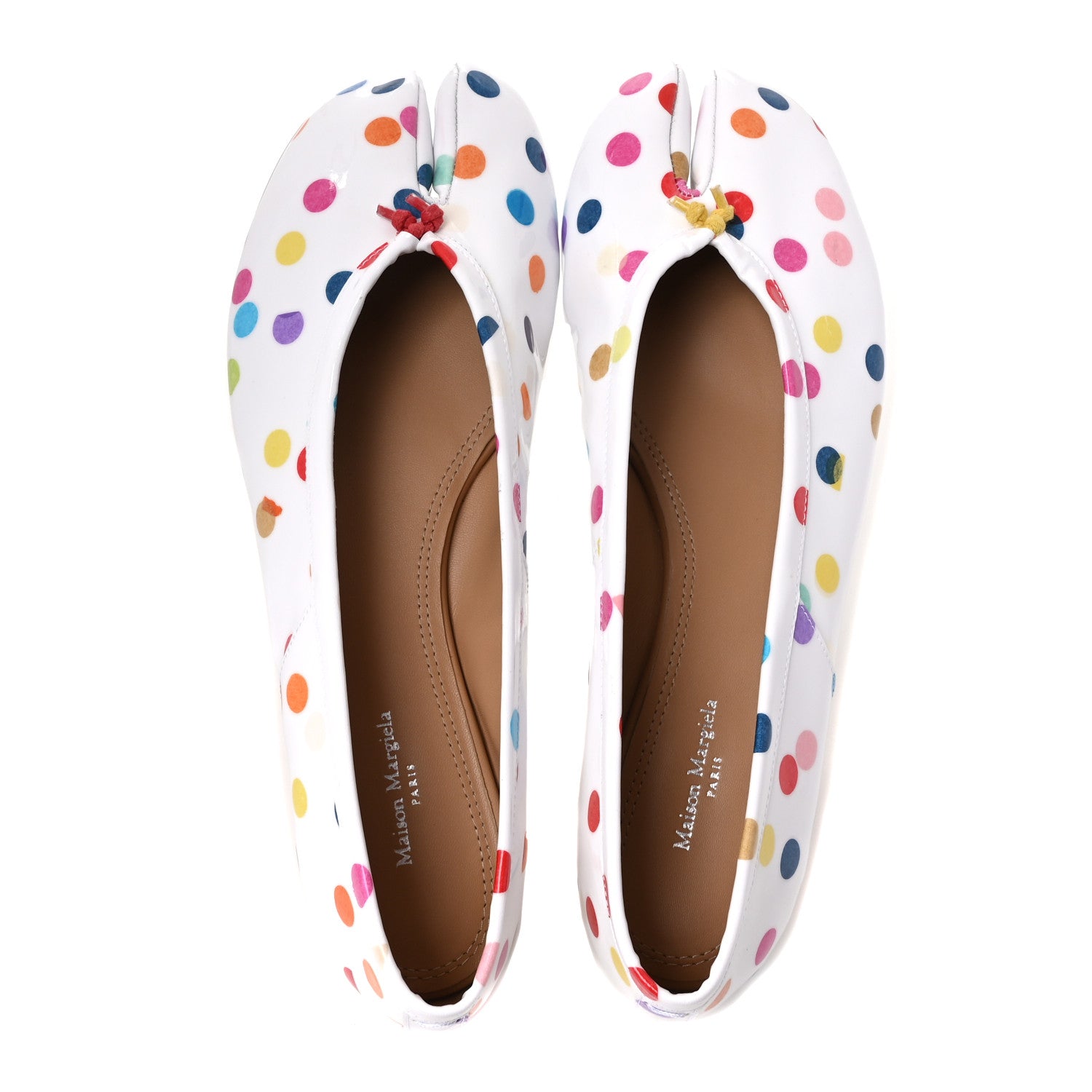 Maison Margiela Coated Canvas Confetti Printed New Ballerina Flats 39 White Multicolor 2 of 9