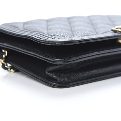 Chanel Caviar Quilted Boy Wallet On Chain WOC Black 10 of 15