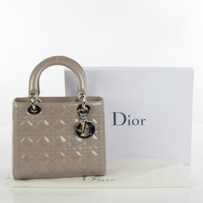 Christian Dior Patent Cannage Medium Lady Dior Grey 4 of 8