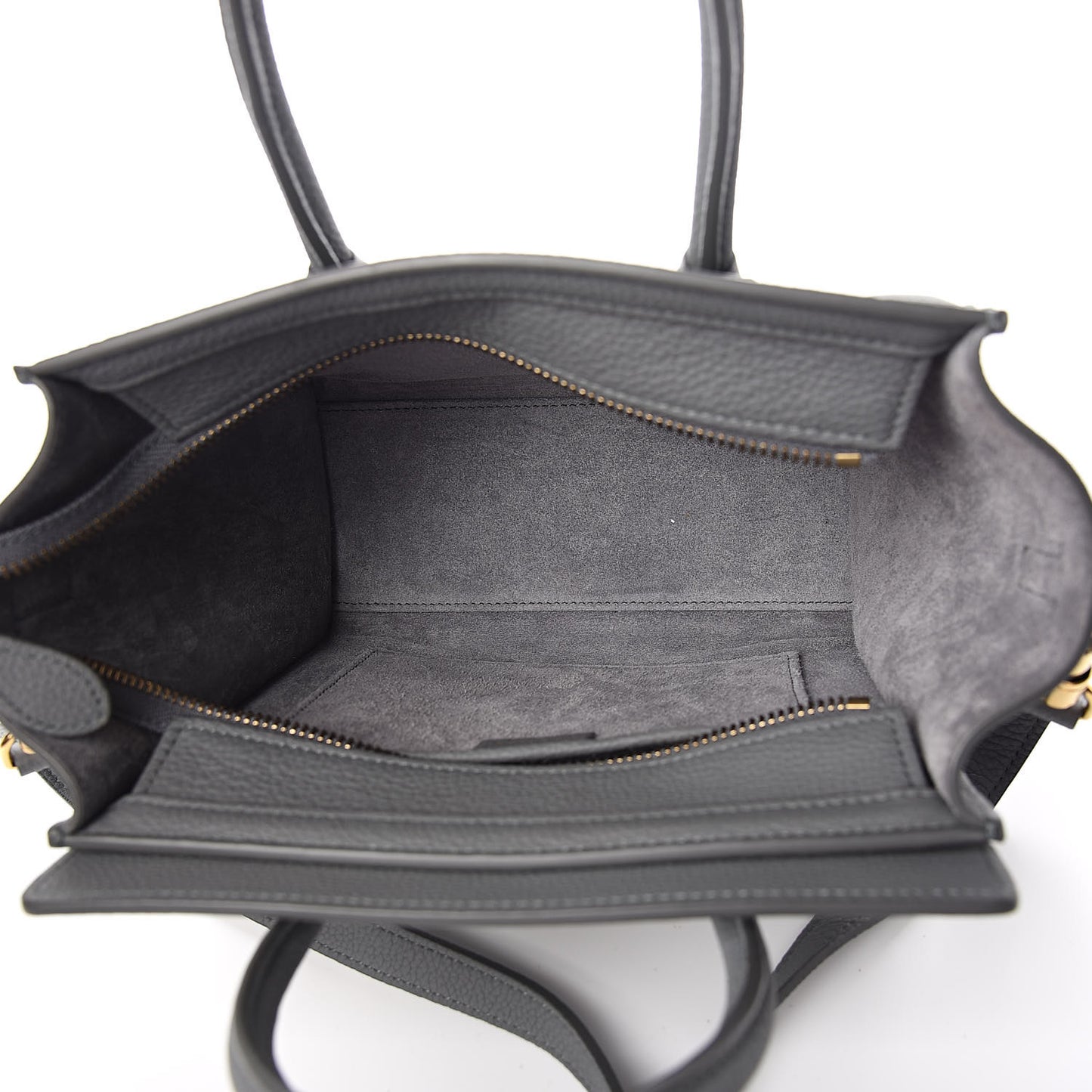 Drummed Calfskin Nano Luggage Kohl