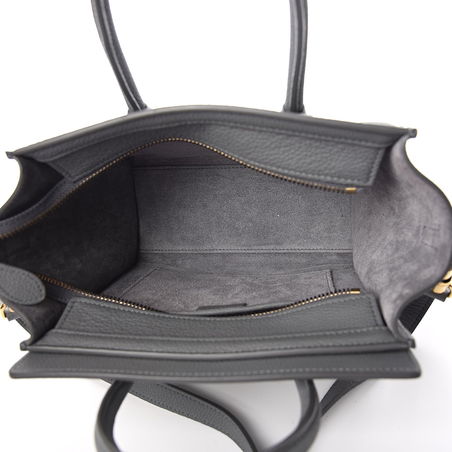 Celine Drummed Calfskin Nano Luggage Kohl 5 of 12