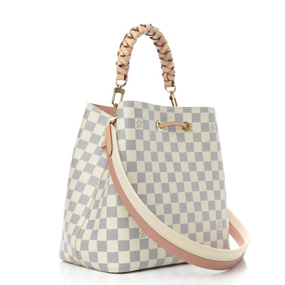 Louis Vuitton Damier Azur Braided Neonoe MM Peach Cream 3 of 10