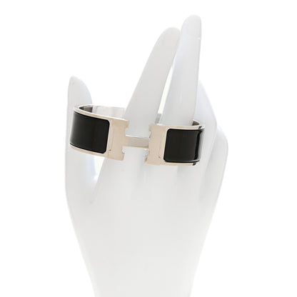 Hermes Enamel Wide Clic Clac H Bracelet GM Black 2 of 5