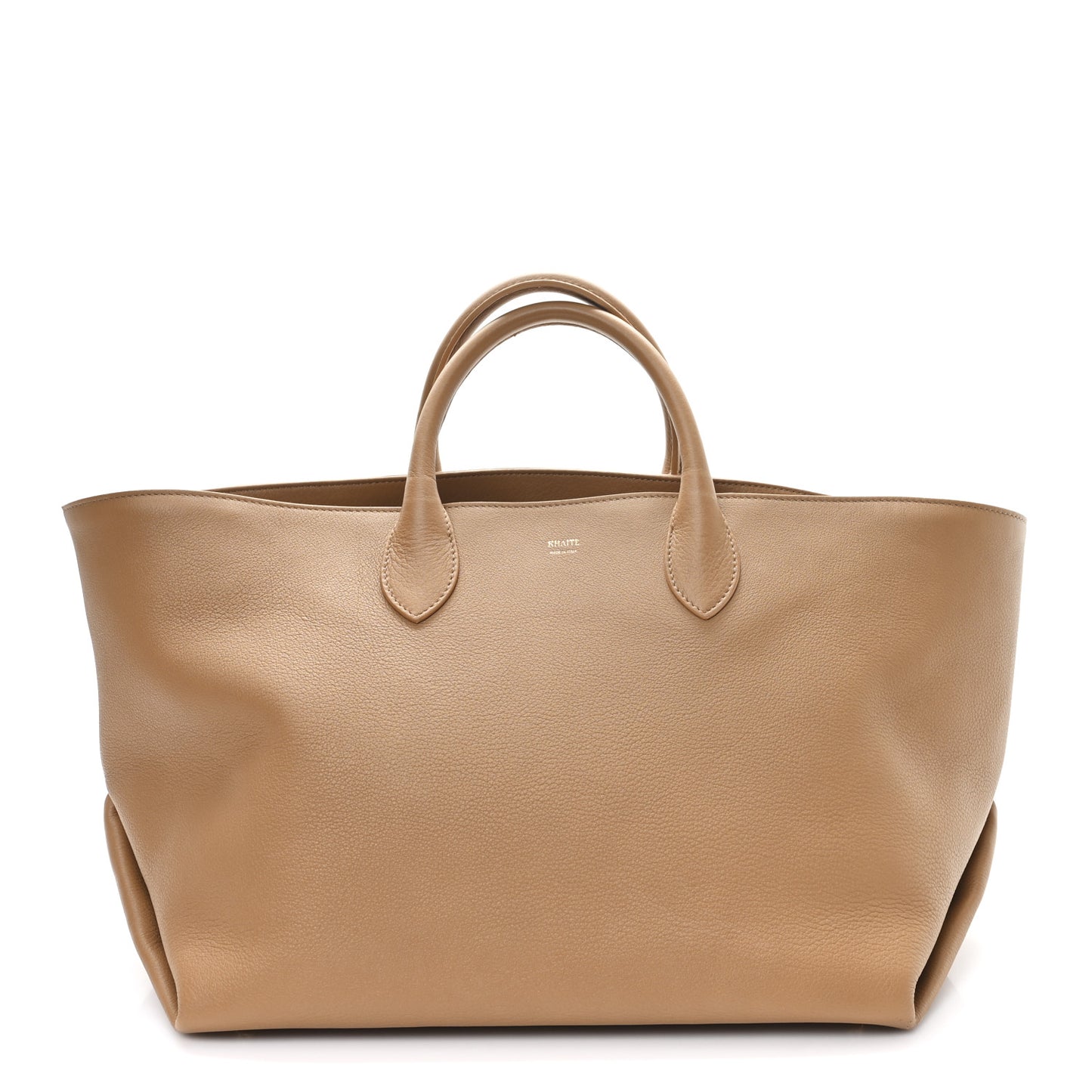 Pebbled Calfskin Medium Amelia Tote Nougat