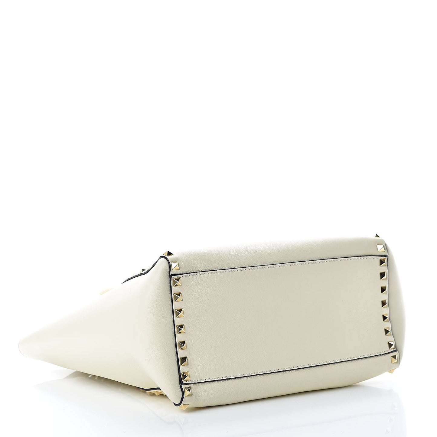 Vitello Rockstud Double Handle Tote Ivory