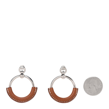 Hermes Barenia Loop Earrings Fauve 2 of 5