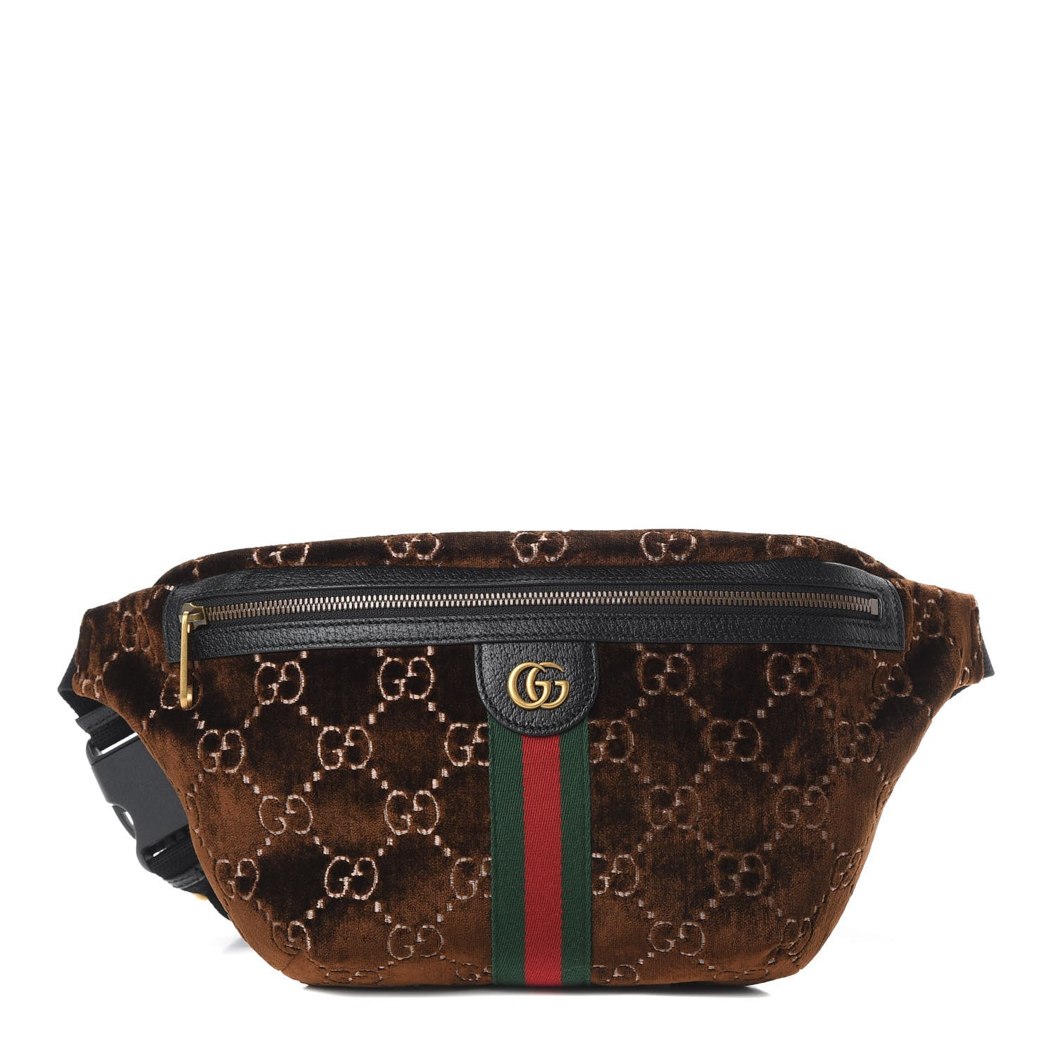 Gucci GG Monogram Velvet Belt Bag Brown 1 of 10