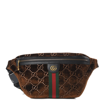 Gucci GG Monogram Velvet Belt Bag Brown 1 of 10